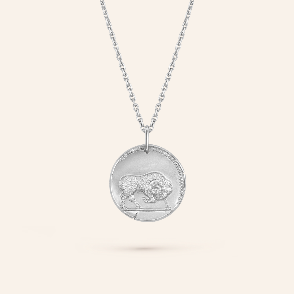 Aries Zodiac Coin Pendant Necklace