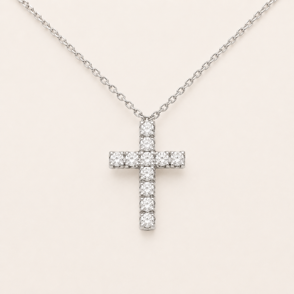 Pavé Cross Pendant Necklace