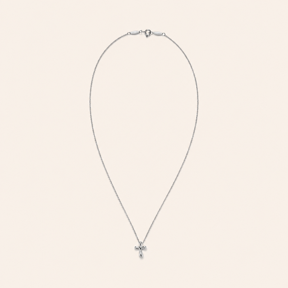Sculpted Cross Pendant Necklace