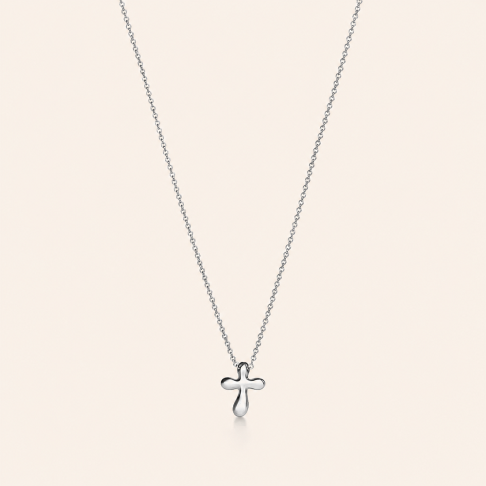 Sculpted Cross Pendant Necklace