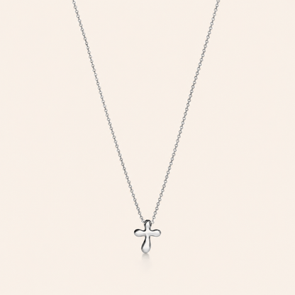 Sculpted Cross Pendant Necklace
