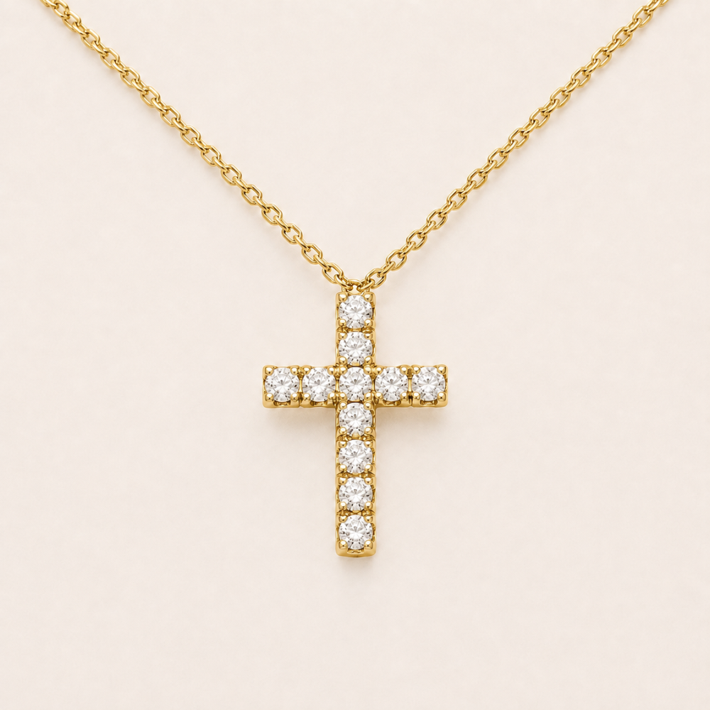 Pavé Cross Pendant Necklace