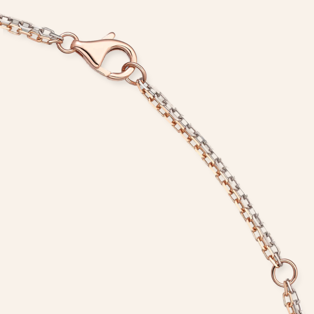 Two-Tone Triple Circle Link Necklace