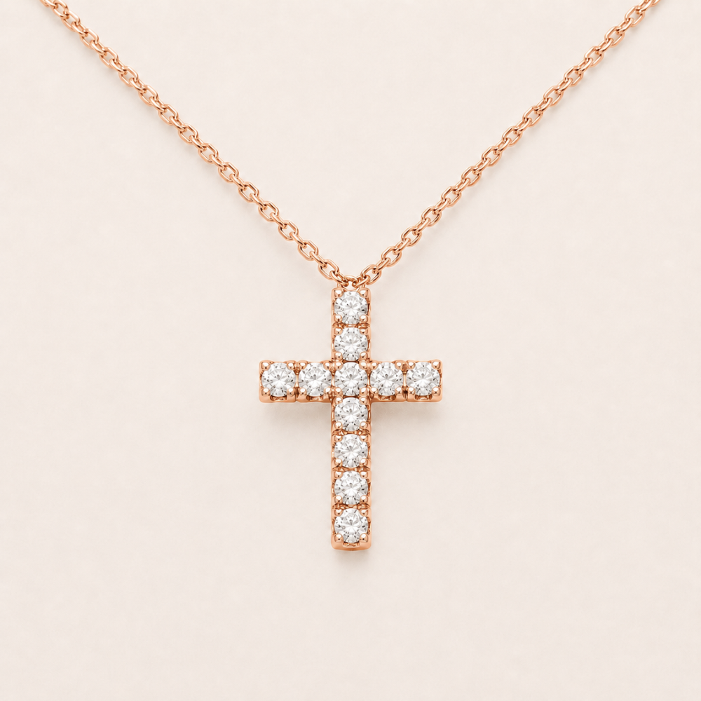 Pavé Cross Pendant Necklace