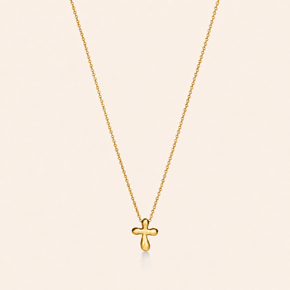 Sculpted Cross Pendant Necklace