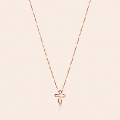 Sculpted Cross Pendant Necklace