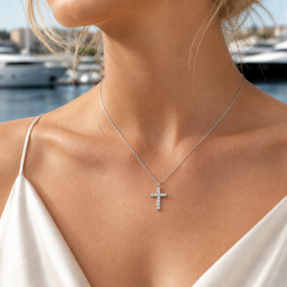 Pavé Cross Pendant Necklace