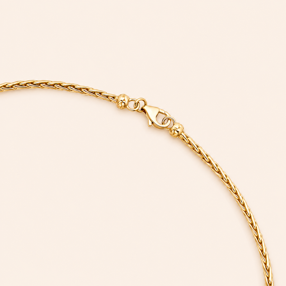 Sculpted Triple Leaf Pendant Necklace with CZ Accents