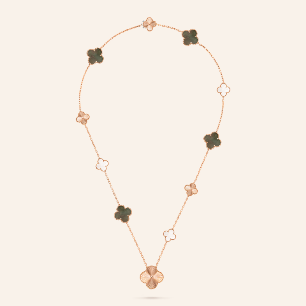 Fifteen-Motif Mixed Clover Long Necklace
