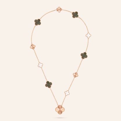 Fifteen-Motif Mixed Clover Long Necklace