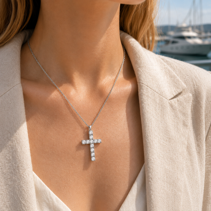 Pavé Cross Pendant Necklace