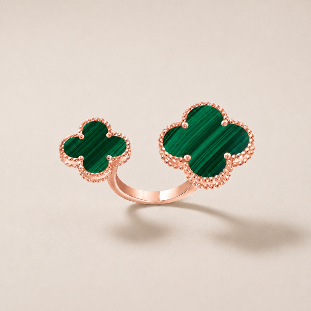 Green Clover Between The Finger Ring