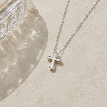Sculpted Cross Pendant Necklace