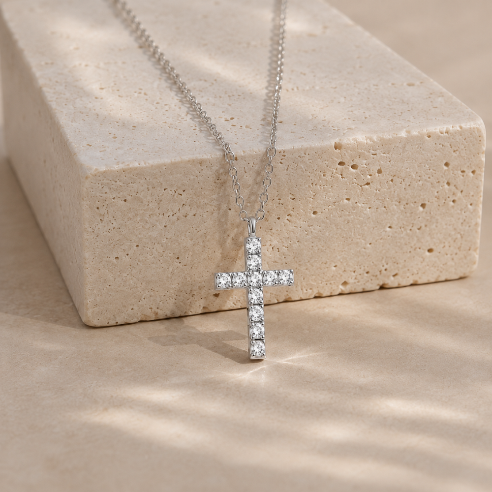 Pavé Cross Pendant Necklace