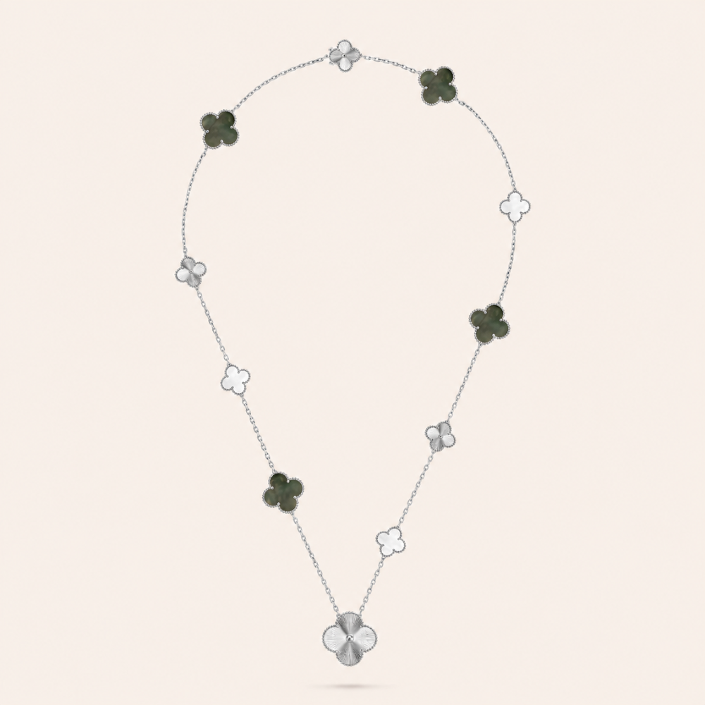 Fifteen-Motif Mixed Clover Long Necklace