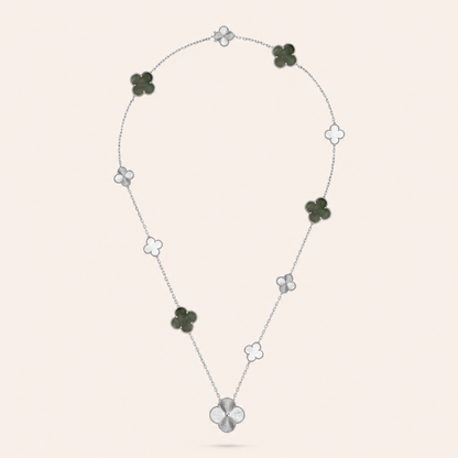 Fifteen-Motif Mixed Clover Long Necklace