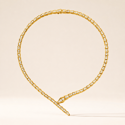 Serpenti Rose Pave Wrap Necklace