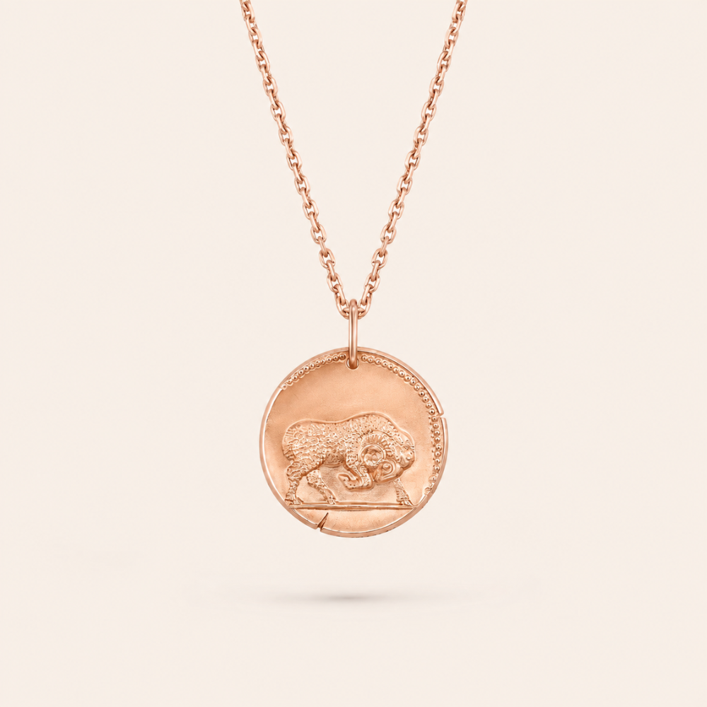 Aries Zodiac Coin Pendant Necklace