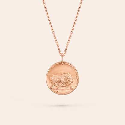 Aries Zodiac Coin Pendant Necklace