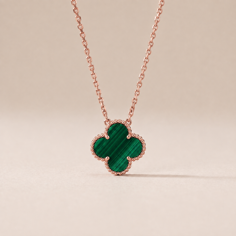 Vintage Alhambra 1 Malachite Motif Necklace