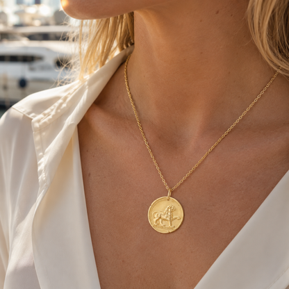 Leo Zodiac Coin Pendant Necklace