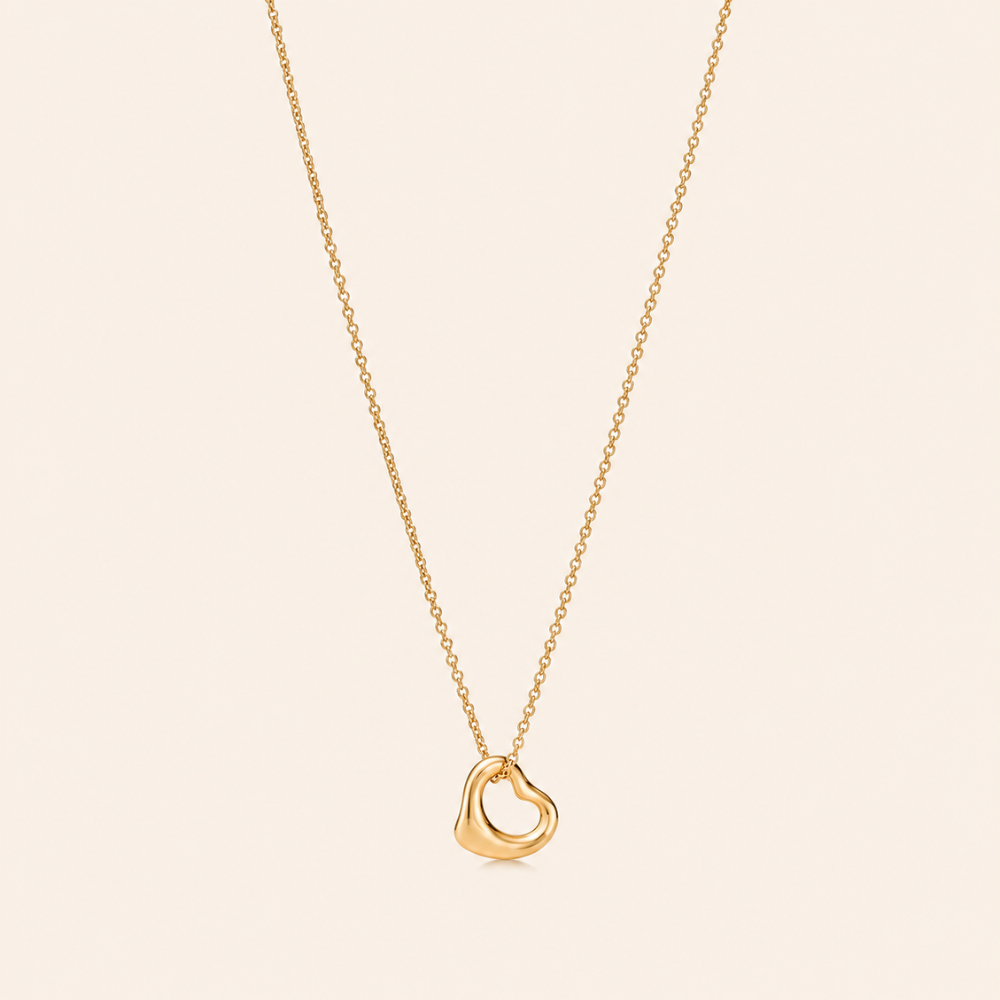 Sculpted Open Heart Pendant Necklace