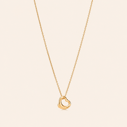Sculpted Open Heart Pendant Necklace