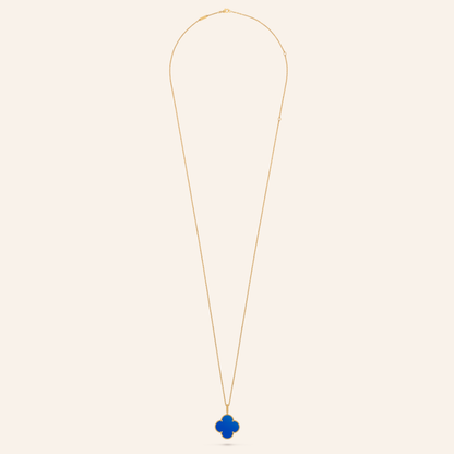 Magic Blue Agate Clover Pendant Necklace