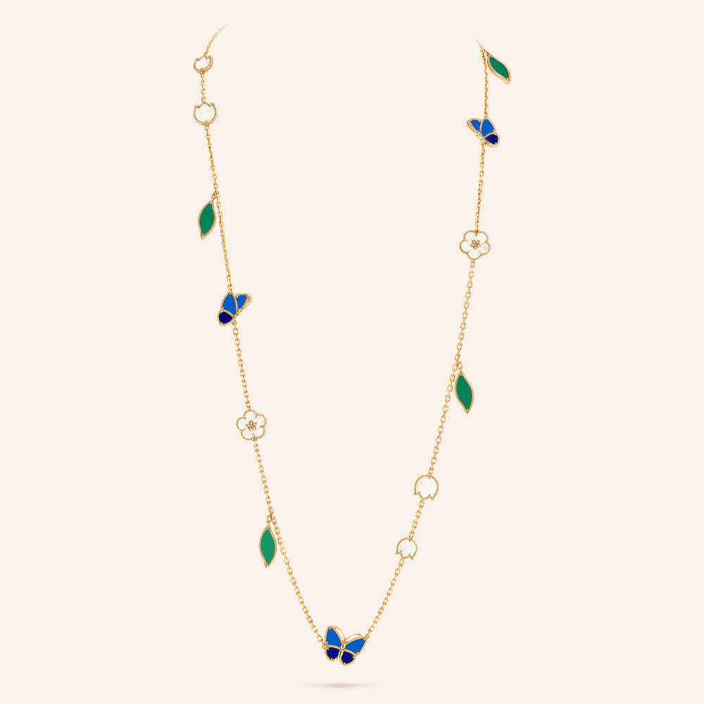 Lucky Motifs 15-Motif Nature Long Necklace