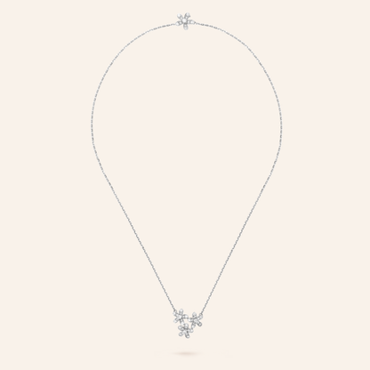 Three-Flower Pavé Cluster Necklace