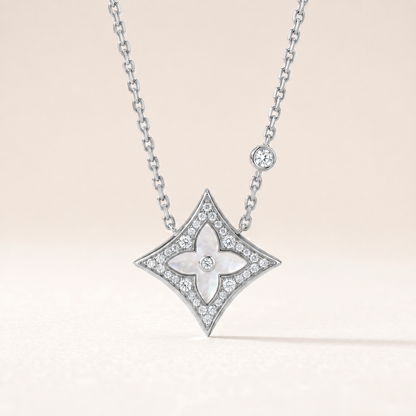 Color Blossom Pave Star Necklace