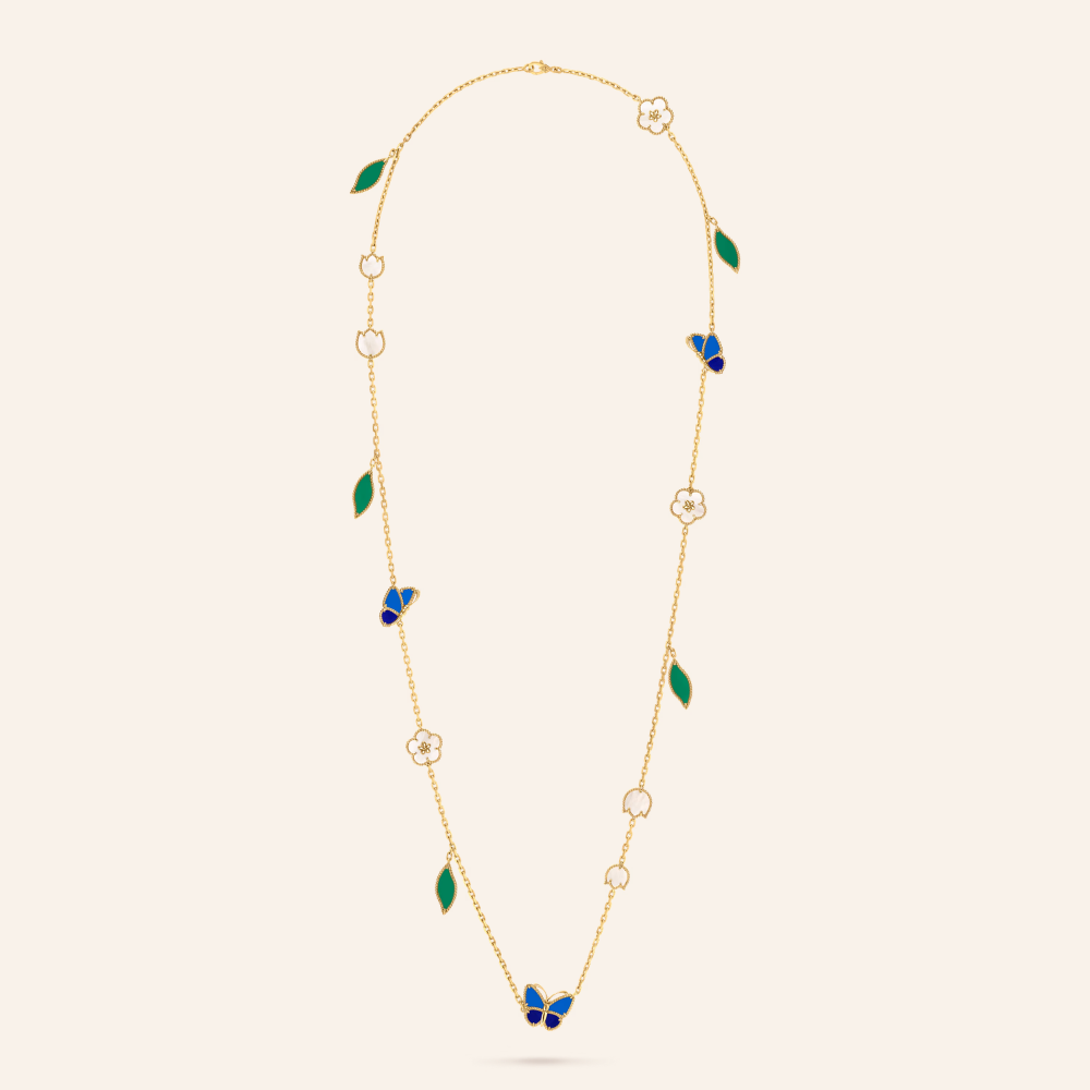 Lucky Motifs 15-Motif Nature Long Necklace