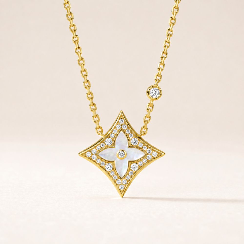 Color Blossom Pave Star Necklace