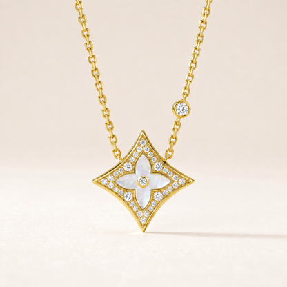 Color Blossom Pave Star Necklace