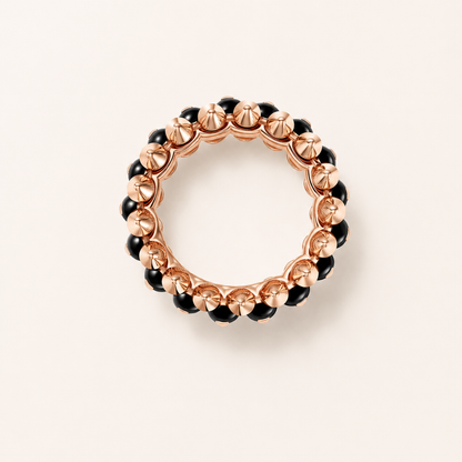 Black Onyx Spike Beaded Bracelet
