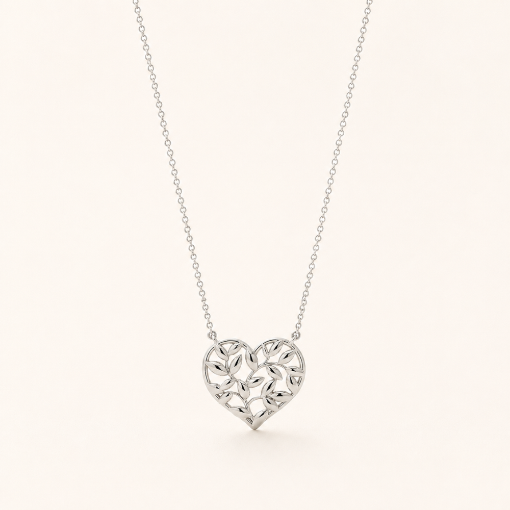 Botanical Heart Pendant Necklace
