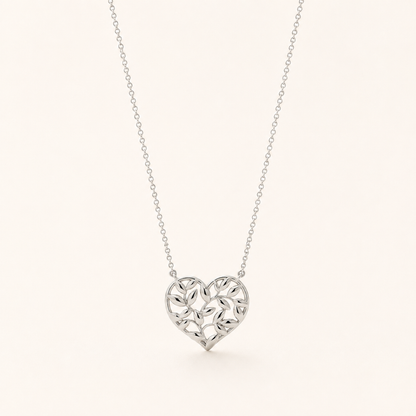 Botanical Heart Pendant Necklace