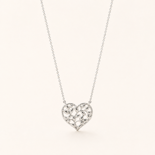 Botanical Heart Pendant Necklace
