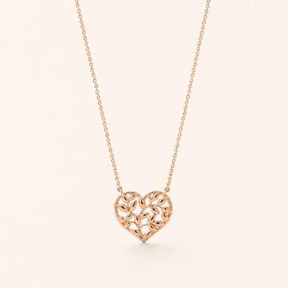 Botanical Heart Pendant Necklace
