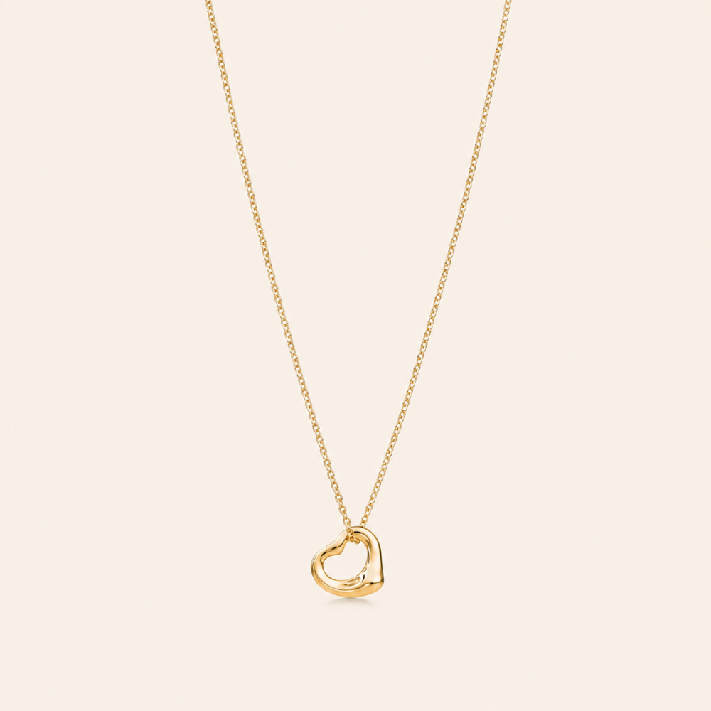 Sculpted Open Heart Pendant Necklace