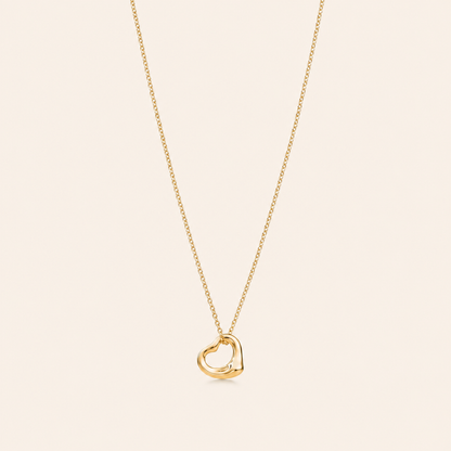 Sculpted Open Heart Pendant Necklace