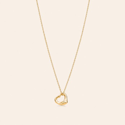 Sculpted Open Heart Pendant Necklace