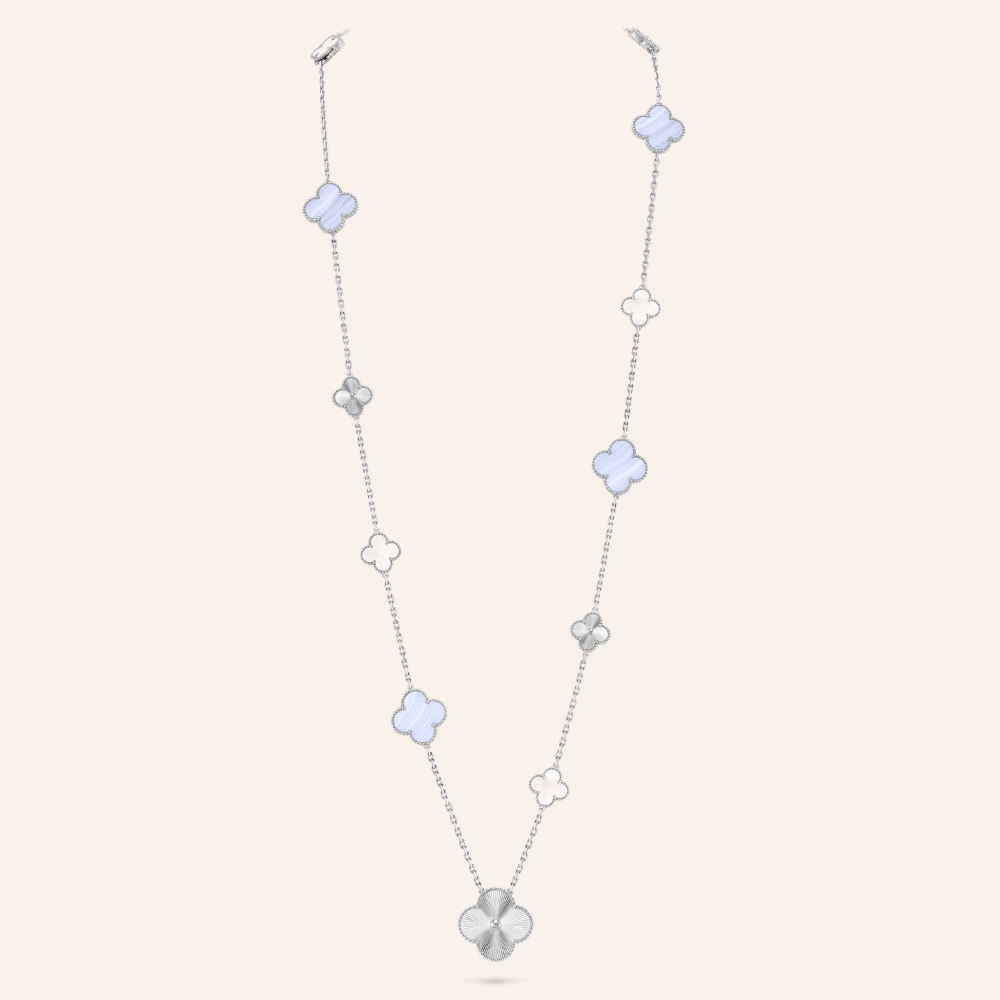 Eleven-Motif Mixed Clover Long Necklace