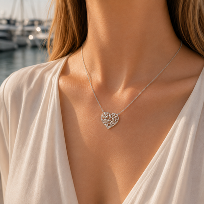 Botanical Heart Pendant Necklace