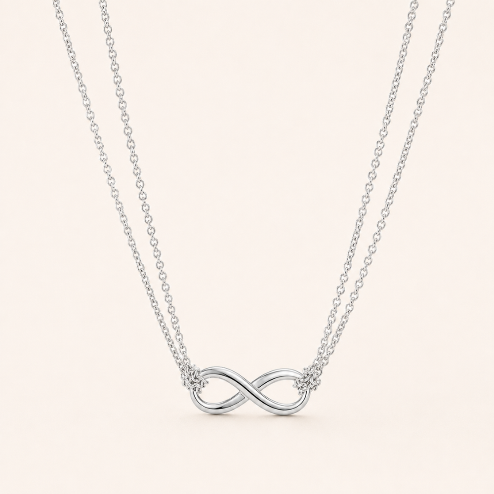 Infinity Double Chain Pendant Necklace