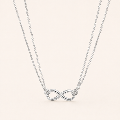 Infinity Double Chain Pendant Necklace