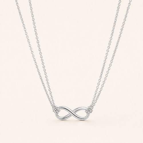 Infinity Double Chain Pendant Necklace