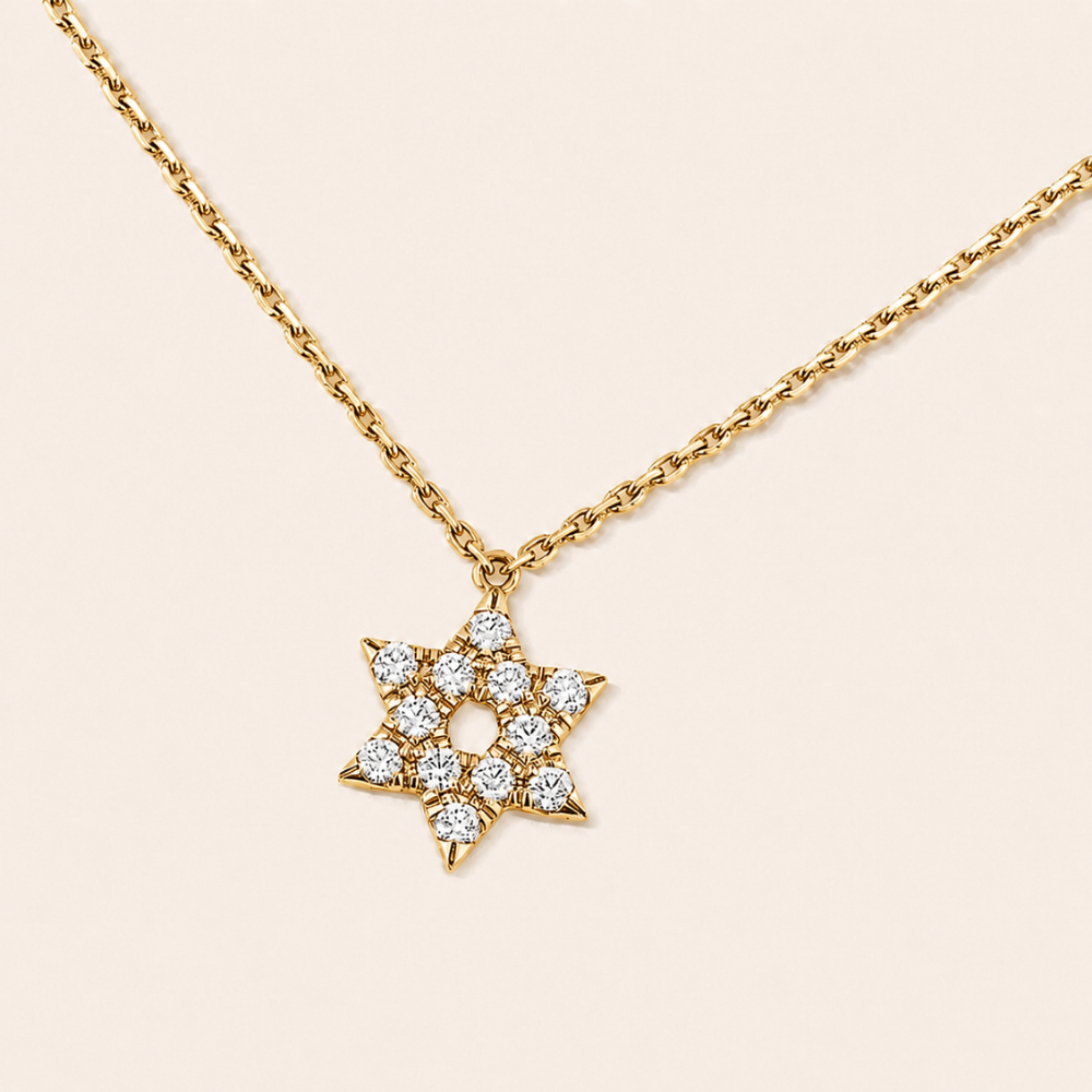Pavé Six-Point Star Pendant Necklace