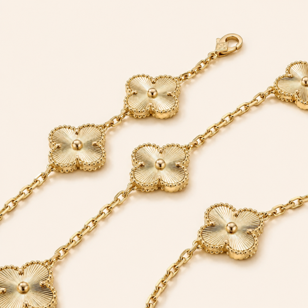 Vintage Alhambra Necklace 10 Motifs Guiloche