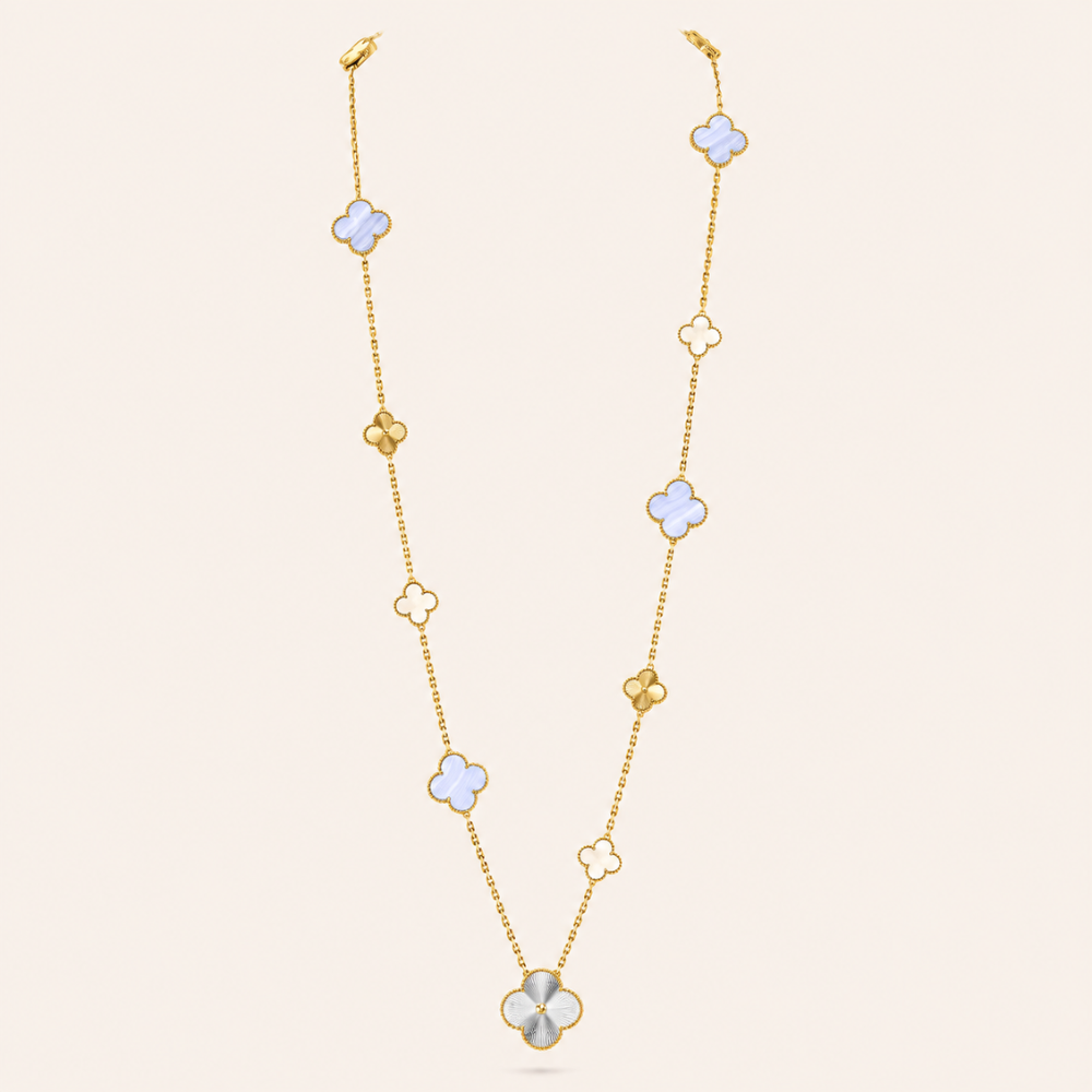 Eleven-Motif Mixed Clover Long Necklace